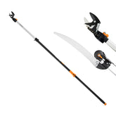 Fiskars front view of extendable tree pruner for safe high-reach trimming