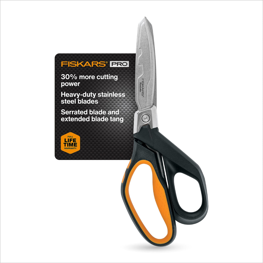 Fiskars tijeras Pro PowerArc vista frontal con diseño robusto y control