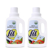 Fit Organic front packaging showing 32 fl oz bottles and clear labeling for safe produce cleaning