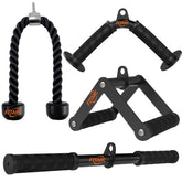 Fitarc set accesorios frontal mostrando las cuatro piezas y compatibilidad