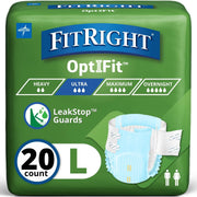 FitRight empaque frontal mostrando conteo y talla L, protección visible