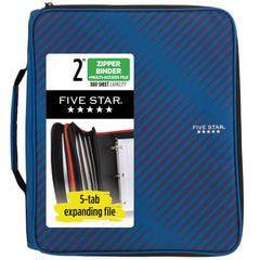 Five Star vista frontal de la carpeta con cremallera, protección y capacidad