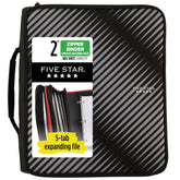 Five Star front view of zip binder showing secure closure and organization benefit