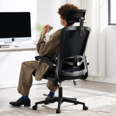 Fizzin office chair front view showing ergonomic silhouette and breathable mesh for all-day comfort