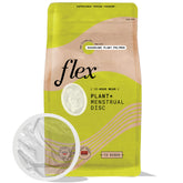 FLEX empaque frontal mostrando caja y cantidad, visión clara de producto y beneficio ecológico