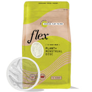 FLEX empaque frontal mostrando caja y cantidad, visión clara de producto y beneficio ecológico