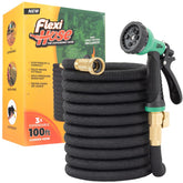 Flexi Hose front view showing 100FT length and compact benefits