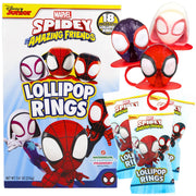 Flix Candy paletas anillo frente mostrando diseño Spidey para fiestas