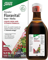 Floradix envase frontal mostrando la botella y etiqueta, transmite confianza de marca