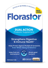 Florastor frente del empaque mostrando marca y beneficio digestivo