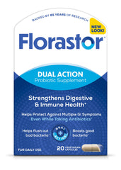 Florastor frente del empaque mostrando marca y beneficio digestivo