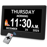 FLYRUIT front view large digital clock showing clear time and date, promotes quick recognition