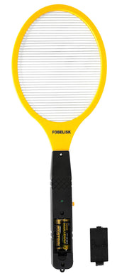 FOBELISK front view of electric racket showing full frame and grid benefit of quick strikes