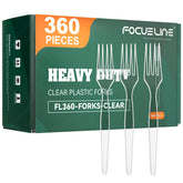 FOCUSLINE pack frontal de 360 tenedores transparentes, práctico para eventos