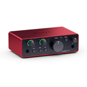 Focusrite Scarlett Solo frontal mostrando controles y facilidad de uso