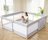 Fodoss playpen front view showing full enclosure and easy access benefit
