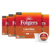 Folgers front packaging showing Colombian medium roast and bulk count benefit