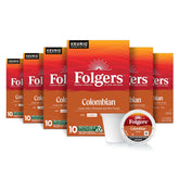 Folgers muestra frontal del paquete con 60 cápsulas, conveniencia inmediata