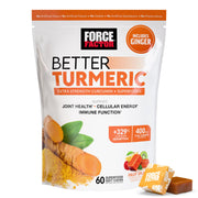 Force Factor frasco Better Turmeric mostrando presentación frontal y beneficio conveniencia