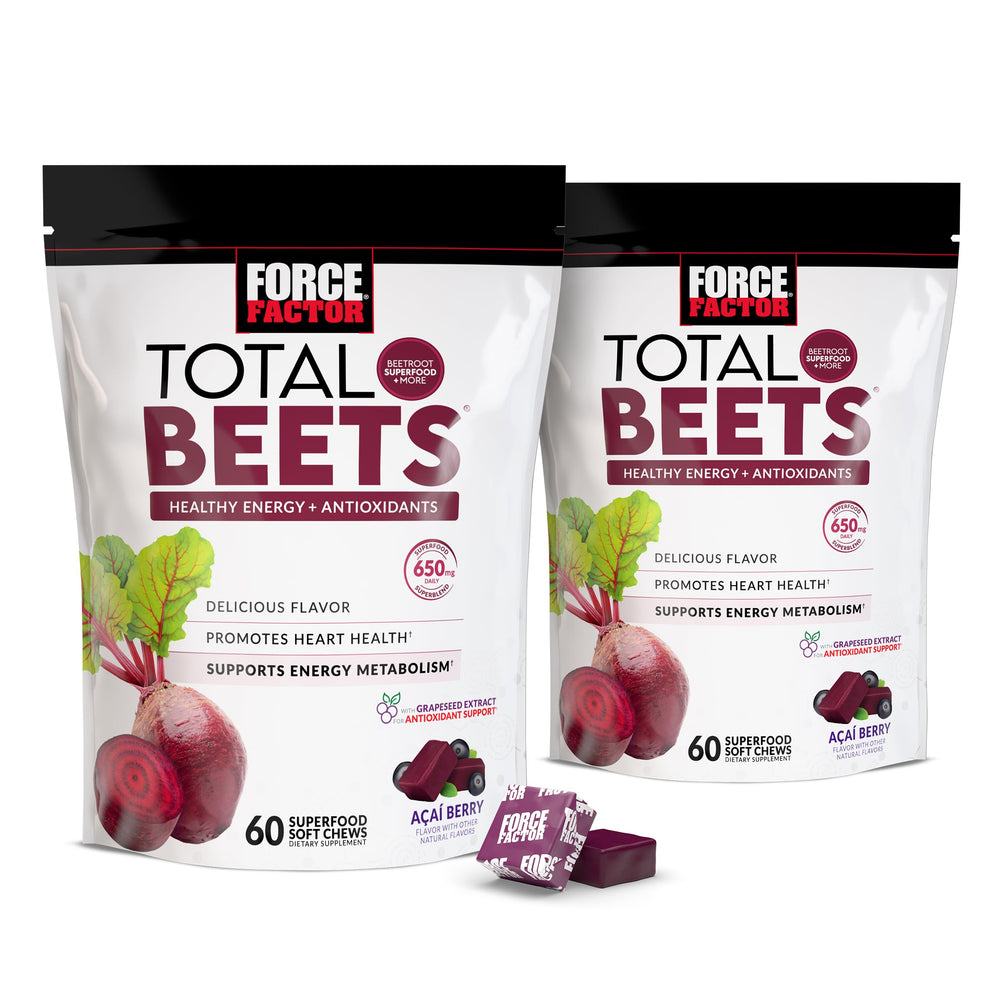 Force Factor front packaging showing product and açaí berry flavor benefit