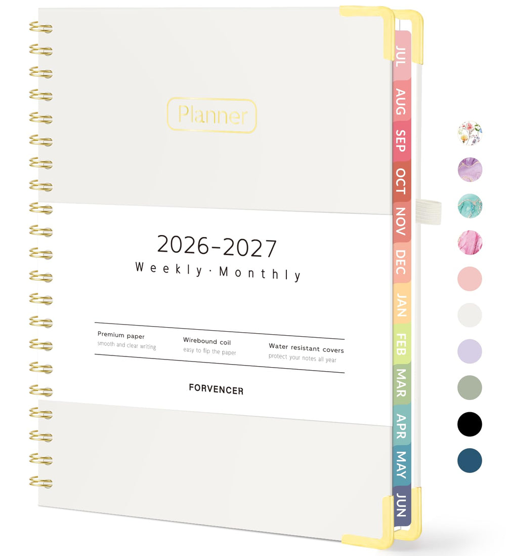 Forvencer portada frontal del planner 2026-2027 mostrando diseño elegante y colores llamativos
