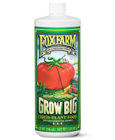 FoxFarm Grow Big quart front view showing bottle and label benefits