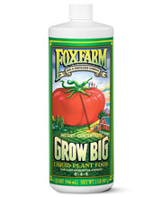 FoxFarm Grow Big quart front view showing bottle and label benefits