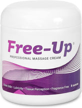 Free-Up tarro frontal 8 oz mostrando el envase profesional y uso práctico