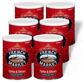 FRENCH MARKET front can label showing brand and medium-dark roast benefits