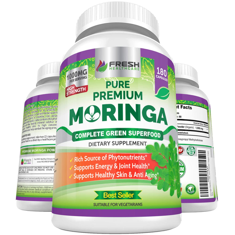 FRESH HEALTHCARE frasco frontal mostrando 180 cápsulas y confianza