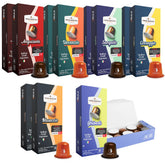 Fresh Roasted Coffee front box packaging showing recyclable pods and brand benefits