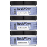 Fresh Wave frasco frontal mostrando gel lavanda y beneficios de neutralizar olores