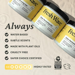 Fresh Wave primer plano del gel limón que ilustra textura y liberación continua