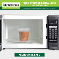 Freshware primer plano de tapa con sello hermético que evita derrames