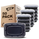 Freshware frontal del paquete con 50 cajas bento y tapa, ideal para organización