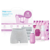 Frida Mom kit postparto frente mostrando todos los elementos, facilita recuperación