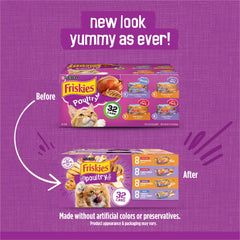 Friskies Purina etiqueta de lata mostrando ingredientes principales
