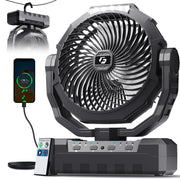 FRIZCOL vista frontal del ventilador con luz y botones, comodidad portátil