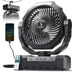 FRIZCOL vista frontal del ventilador con luz y botones, comodidad portátil