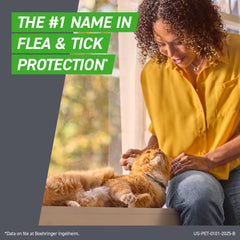 Demonstration image applying Frontline to a cat’s neck showing simple, targeted dose