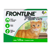 FRONTLINE Plus imagen frontal del paquete mostrando seis pipetas y marca confiable