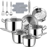Fruikit front view of 20-piece cookware set showing full contents and organized layout