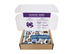 Fujifilm Instax Mini single cartridge close-up illustrating cartridge detail and easy loading