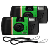 Fujifilm QuickSnap vista frontal mostrando cuerpo compacto y portabilidad
