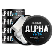Fully Loaded Alpha Fuel front packaging showing mint cans and branding benefit - portable convenience