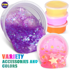 FUN KIDZ close-up of glitter and add-ins for customizable slime sparkle