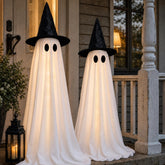 FunouHome front view of two light-up ghosts creating spooky ambiance