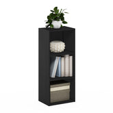 Furinno LUDER front view showing clean blackwood finish and three open cubes for stylish storage