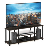 Furinno mueble TV frontal mostrando organización y capacidad