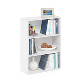 Furinno PASIR front view showing clean white shelves and compact footprint for versatile storage